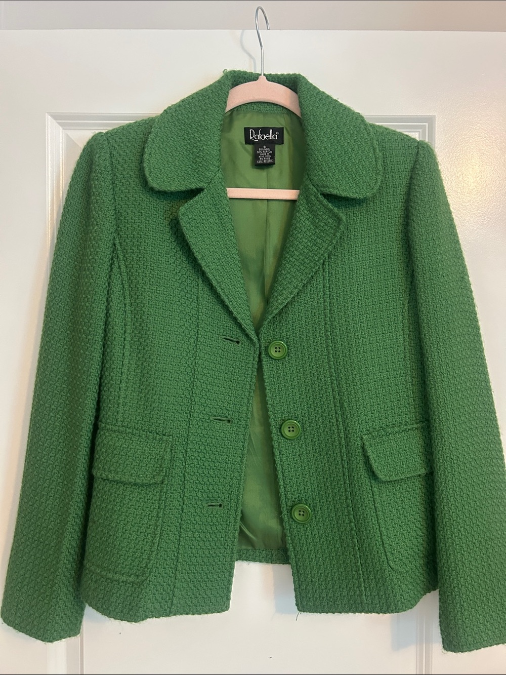 Rafaella Kelly Green Textured Blazer Jacket